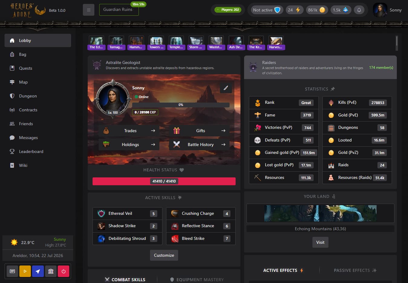 heroes adobe - lobby