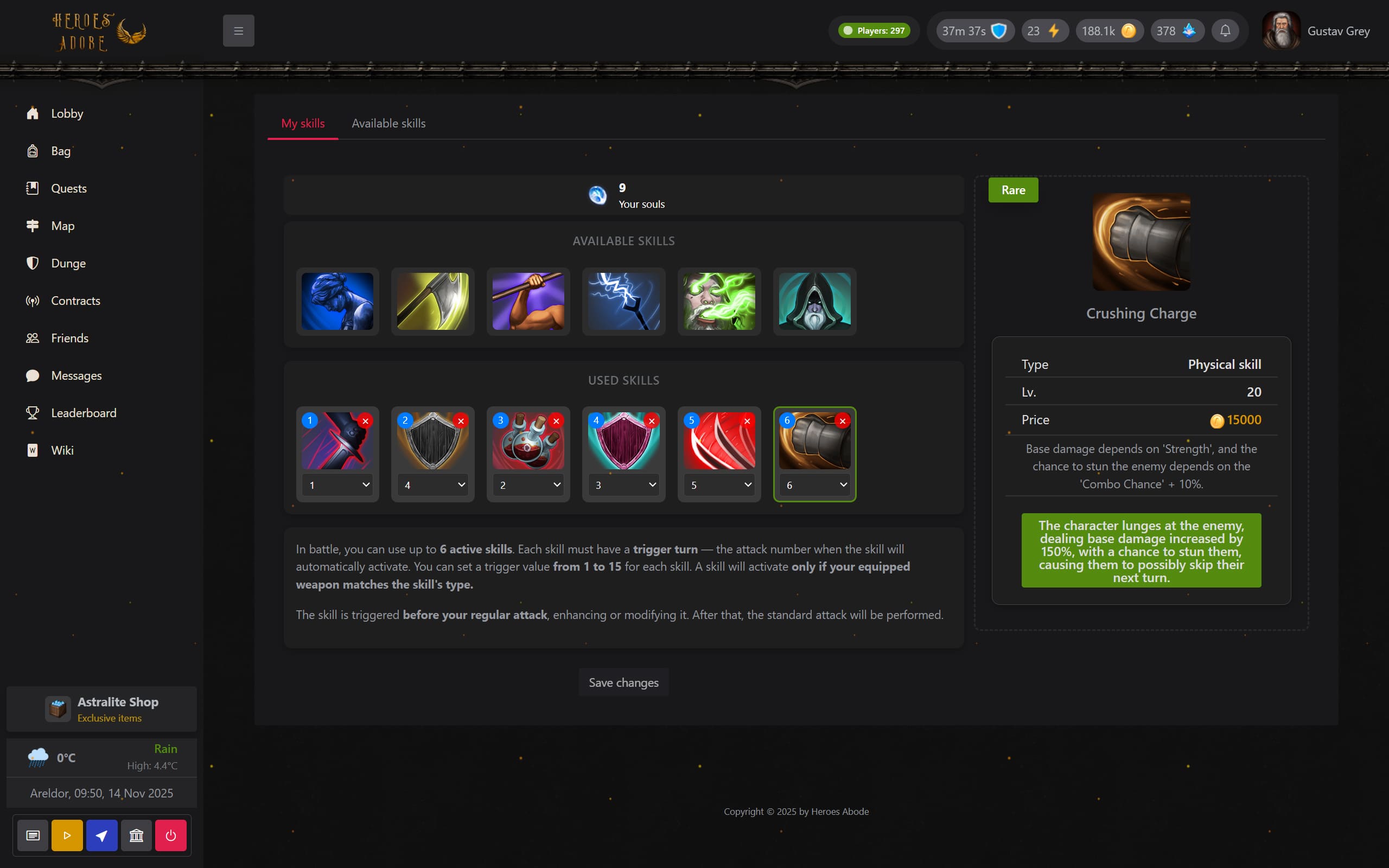 skils in heroes adobe